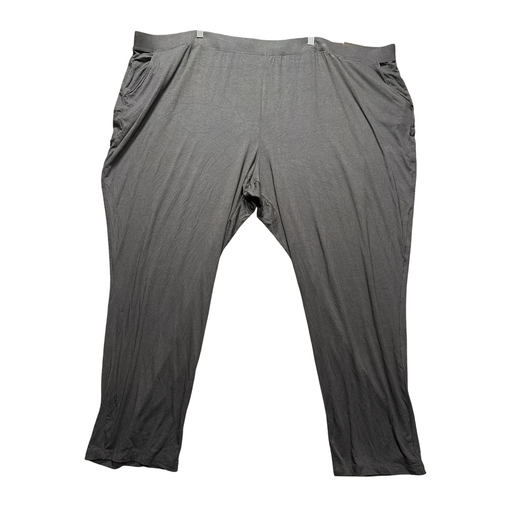 Catherines AnyWear Pants Women 5X Black Pockets Rayon Spandex Stretch Knit